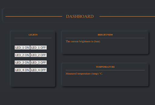 Interface de contrôle - Dashboard domotique